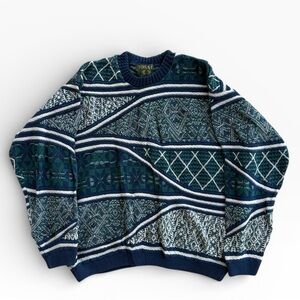 Vintage 90s Colourful Tosani 3D Knit Coogi Style Sweater XL